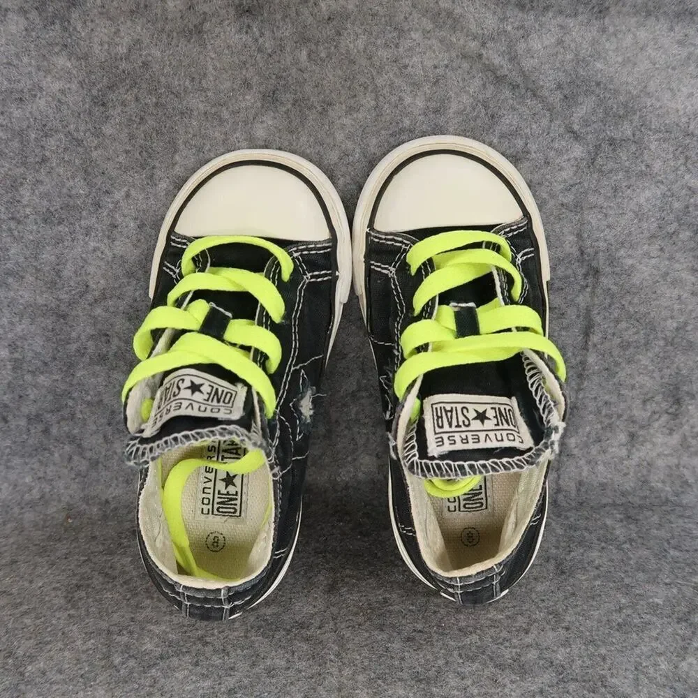 Converse Shoes Toddler 8 Sneakers One Star Casual Baby Infant Canvas Black Flat